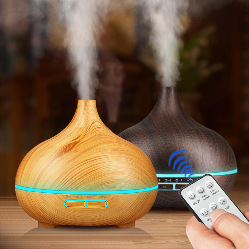 Diffuseur en bois d'huiles essentielles 550ml + Télécommande