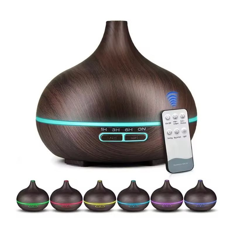 Diffuseur en bois d'huiles essentielles 550ml + Télécommande